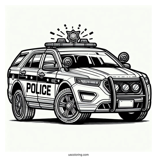 Police Car Coloring Page