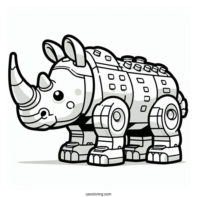 Lego Rhinoceros Coloring Page For Kids