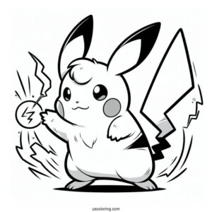Alolan Raichu Coloring Page Using Tail To Attack