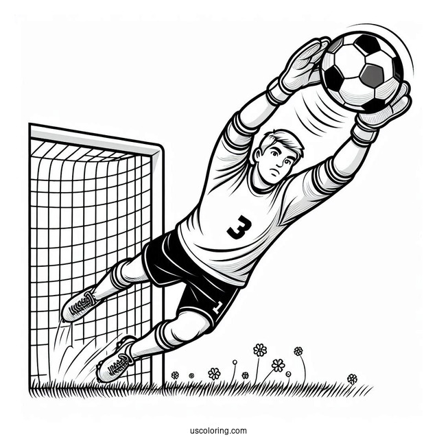 Soccer Goal Keeper Catching a Ball