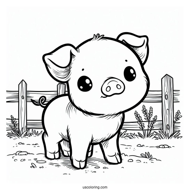 Cute Baby Piglet On a Farm