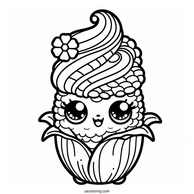 Poppy Corn Shopkins Coloring In For Preschoolers