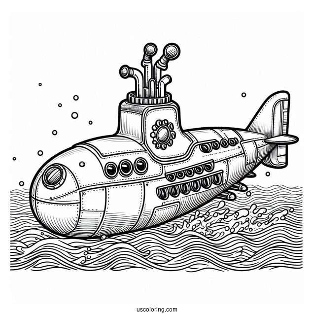 The Beetles Yellow Submarine Coloring Page