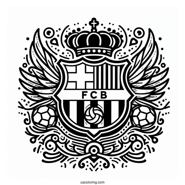FC Barcelona Logo To Color