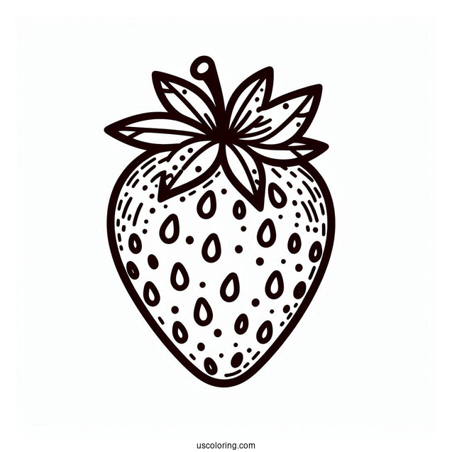 Strawberry With Seeds Coloring Page