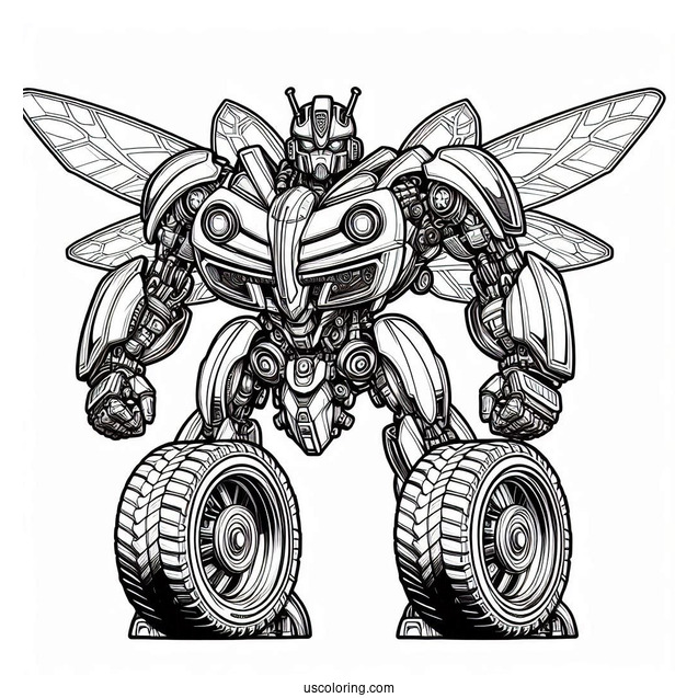 Realistic Autobot Bumblebee Coloring Page