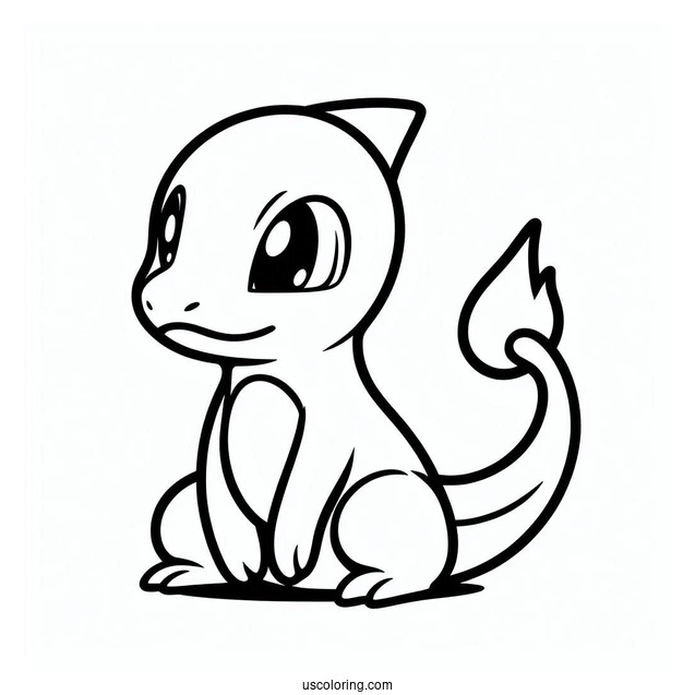 Simple Charmeleon Outline Coloring In For Preschoolers