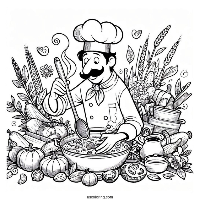Ratatouille Coloring Page Cooking With Alfredo And Colette