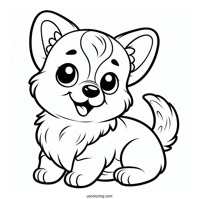 Cute Corgi Coloring Sheet For Preschoolers