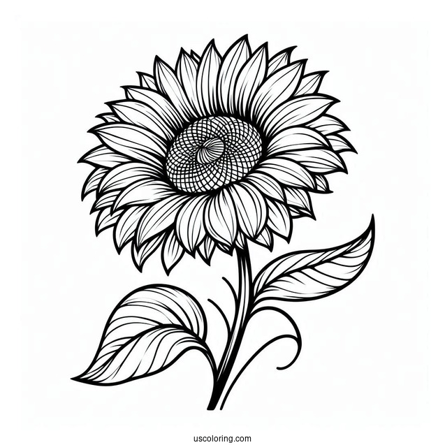 Sunflower Outline Coloring Sheet