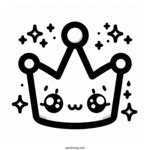 Kawaii Crown Coloring In