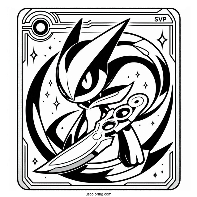 Greninja Shadow Knife Pokemon Card Coloring Page For Kids