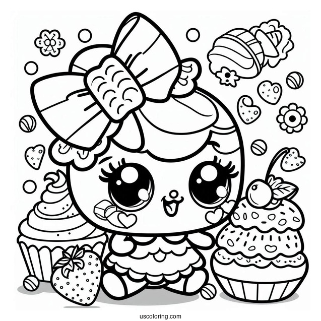 Coloring Sheet Of Pirouetta Shopkins For Preschoolers