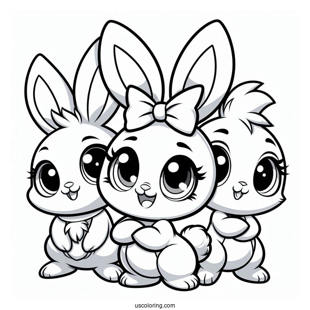 Sunny Bunnies Coloring Page Logo Big Boo, Turbo, Shiny, And Iris