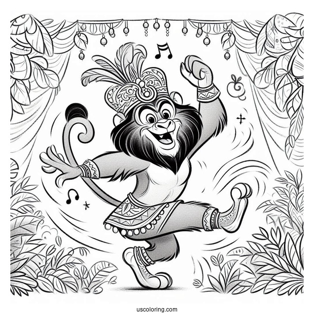 Jungle Book Coloring Page Of King Louie Of Jungle Book Dancing