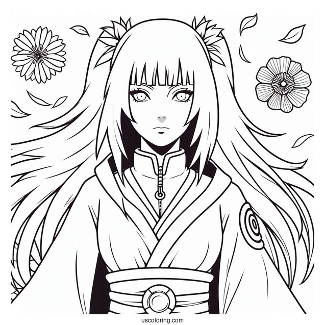 Naruto Coloring Page Of Kaguya Ōtsutsuki Outline