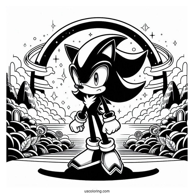 Shadow Coloring Page Standing In Front Of Rings In Angel Island