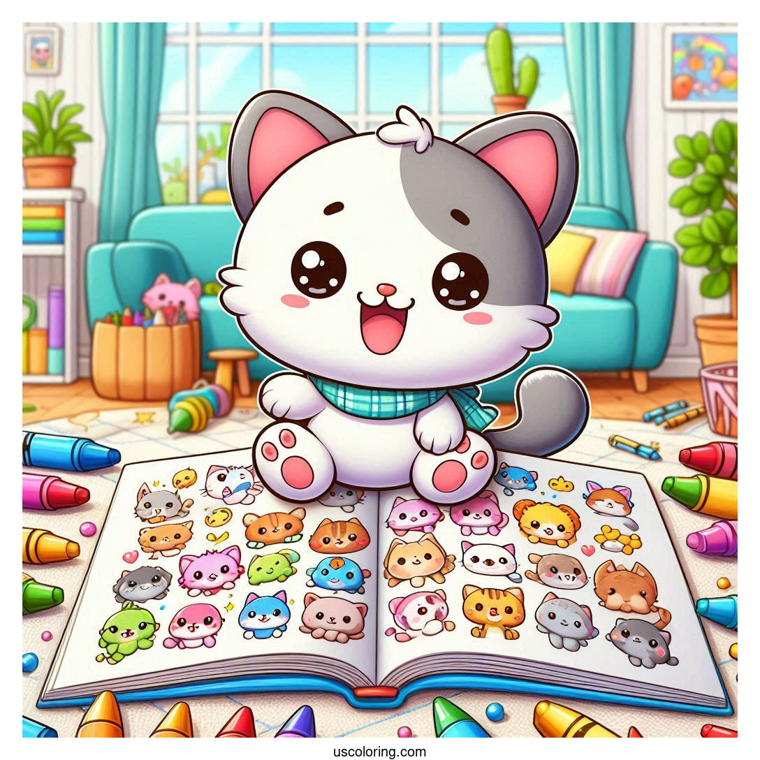 pusheen coloring pages feature image