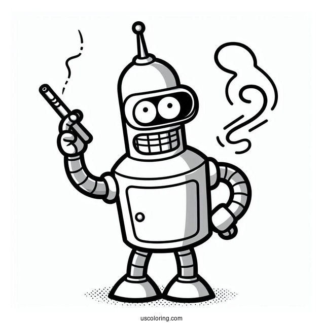 Bender The Robot From Futurama To Color