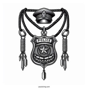 Hanging Police Officer Badge On Chain
