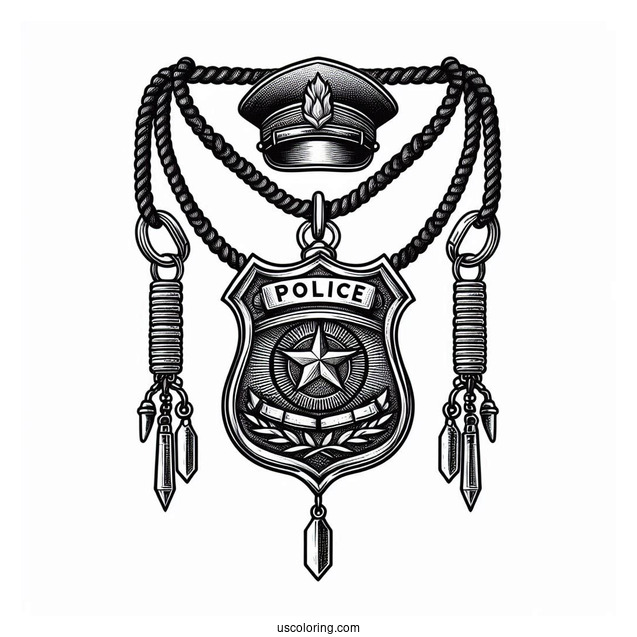 Hanging Police Officer Badge On Chain