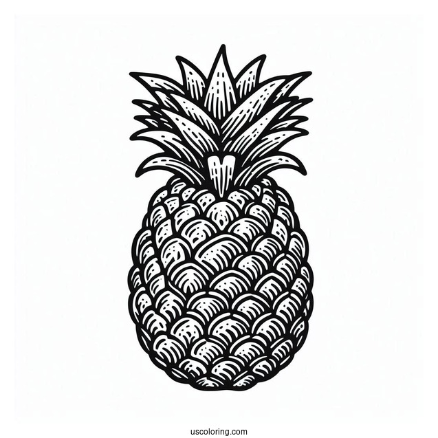 Juicy Pineapple Coloring Sheet