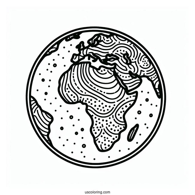 Earth With African Continent To Color