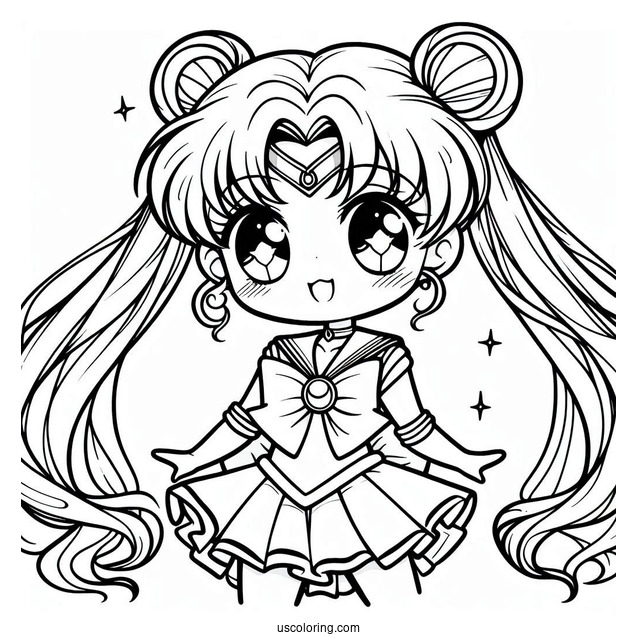 Chibi Sailor Jupiter Coloring In For Preschoolers(1)