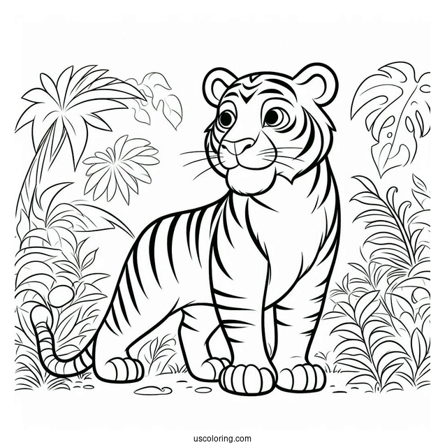 Jungle Book Coloring Page Of Easy Outline Of Shere Khan