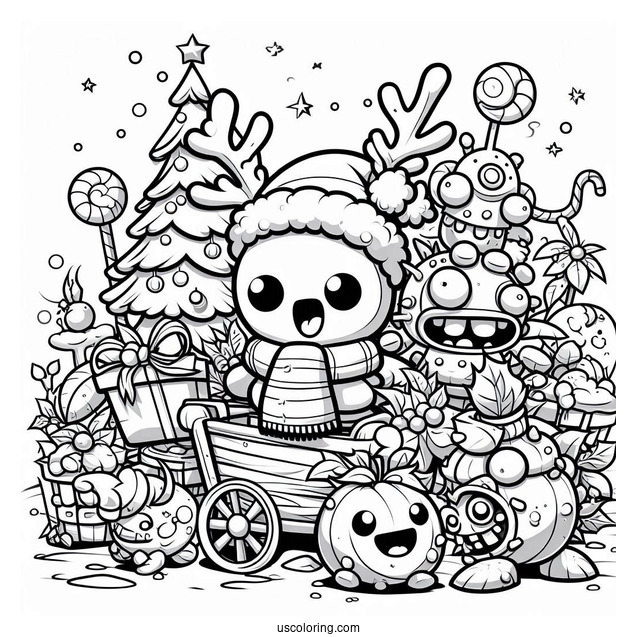 Christmas Themed Plants Vs Zombies Coloring Sheet