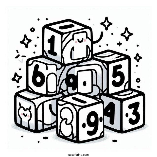 Numberblocks Coloring Page 1 to 10 Waving