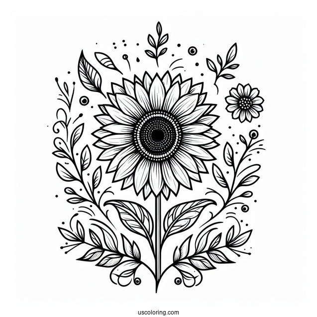 Simple Sunflower Coloring Sheet