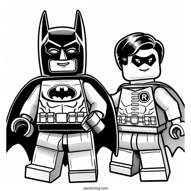 Lego Batman And Lego Robin Coloring