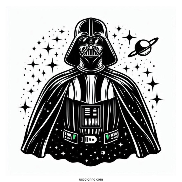 Easy Darth Vader Coloring Page For Kids