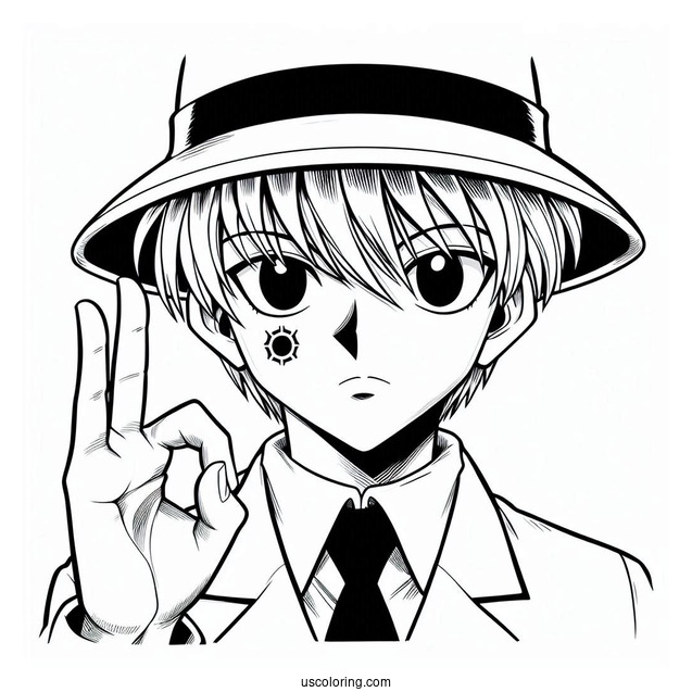 Manga Coloring Page Of Hunter x Hunter Kurapika