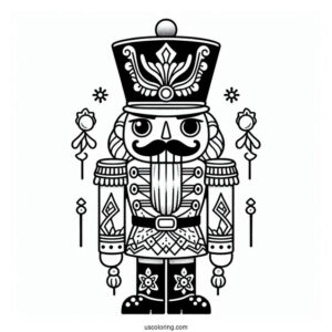 Nutcracker Coloring Page Guard With Simple Details For Kids