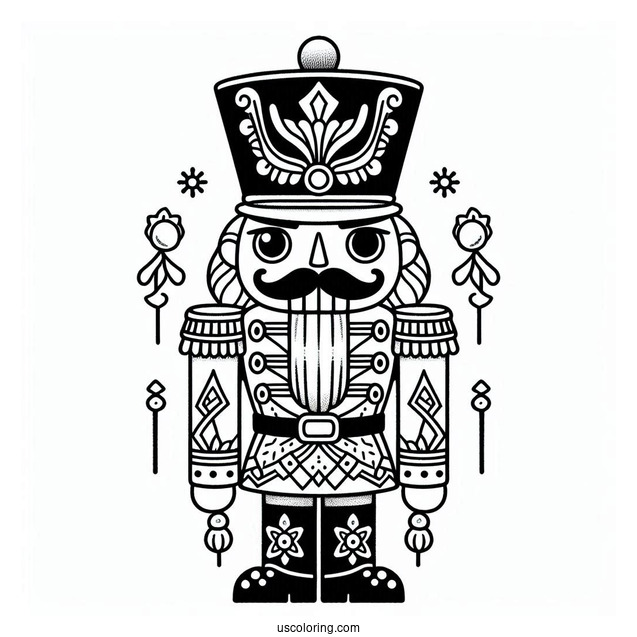 Nutcracker Coloring Page Guard With Simple Details For Kids