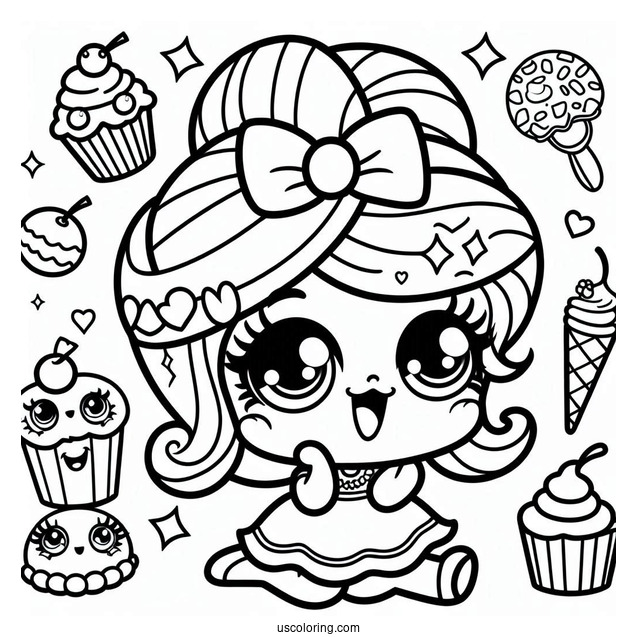 Twinky Winks Shopkins Coloring Sheet For Kids