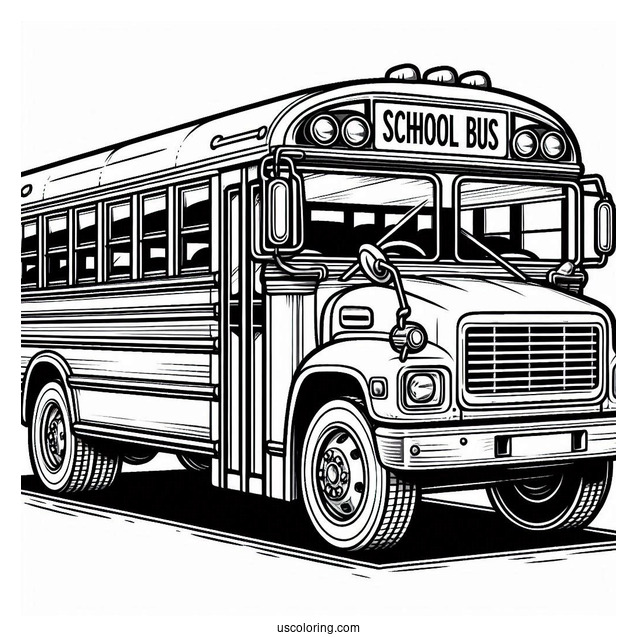 Public Transit Bus Coloring Page