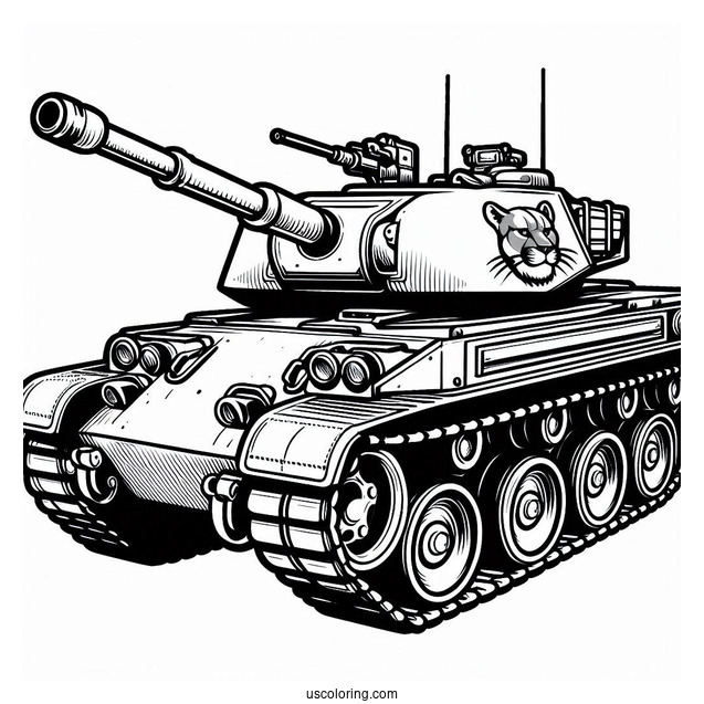 Accurate Coloring Page of Cougar 13 Tank