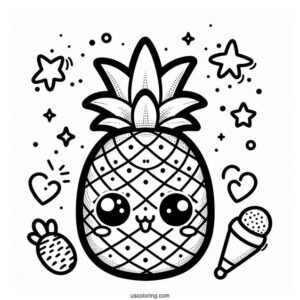 Pineapple Pop It To Color For Kids