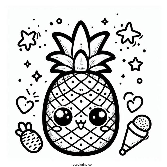 Pineapple Pop It To Color For Kids