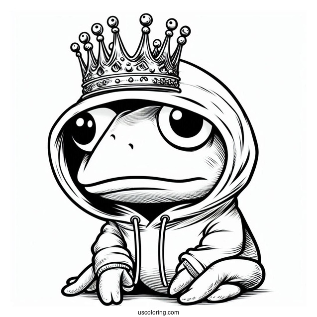 Muppets Coloring Page Of Pepe The King Prawn In A Hoodie