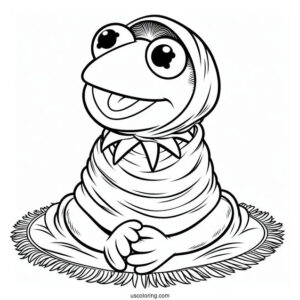 Muppets Coloring Page Of Baby Kermit The Frog For Kids