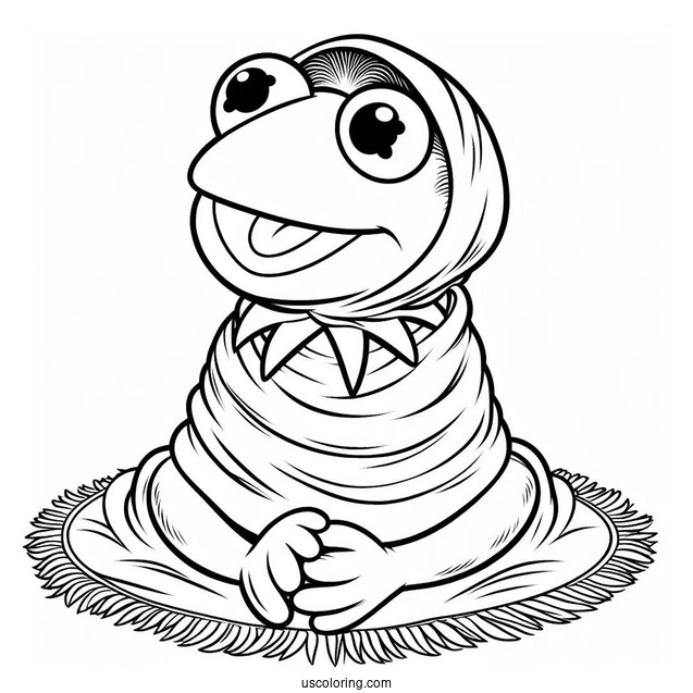 Muppets Coloring Page Of Baby Kermit The Frog For Kids