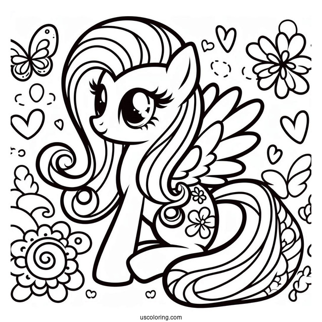 Coloring Page of Fluttershy from My Little Pony