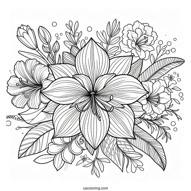 Flower Coloring Pages Of Beautiful Amaryllis Mandala