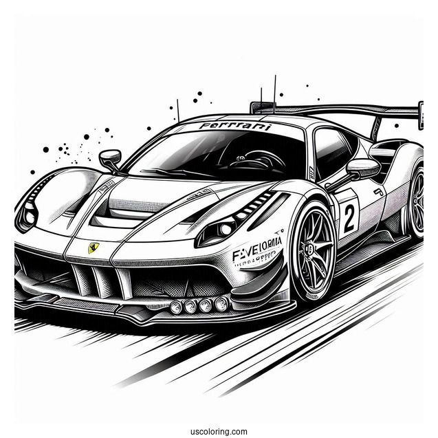 Ferrari Race Car Coloring Picture