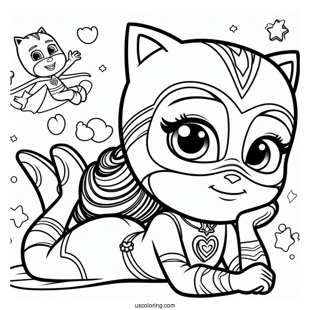 PJ Masks Coloring Page Of Catboy For Kids