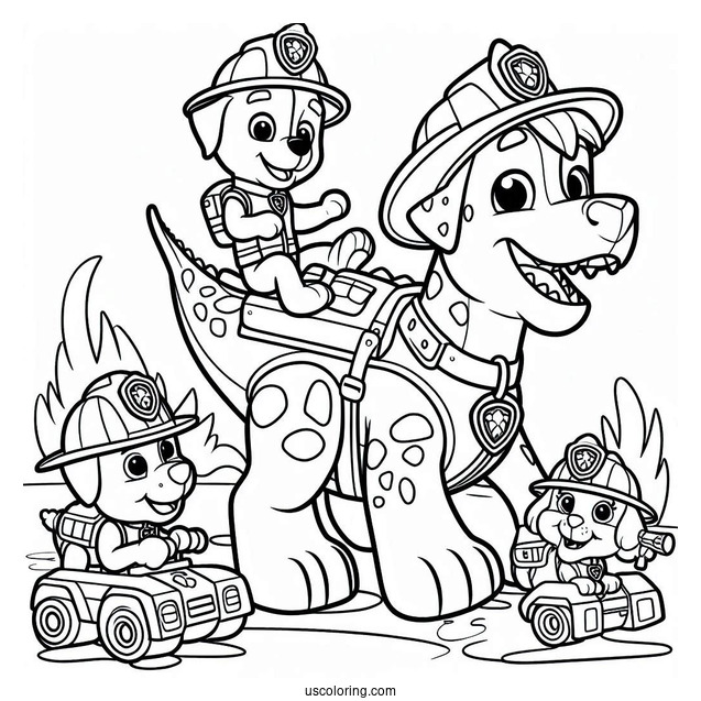Paw Patrol Dino Rescue Coloring Page